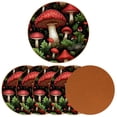 thumbnail image 2 of Mushroom Set of 6 Round Coasters, Microfiber Leather Drink Coasters for Cups, 4.3x4.3 Inch Table Coasters, Coaster Set for Home and Office, 2 of 6