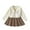 Beige, variant on Odeerbi 3-8 Years Toddler Girls Winter Outfits Long Sleeve Cardigan Sweater with Pleated Skirt Two-piece Set Bow Tie Knitted Short Skirt Set Toddler Girls Clothes
