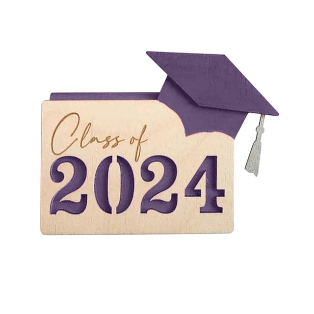 Greeting Card Gift Card Holder for Graduate 2024 Personalized Wooden Graduation Card Box Multi Card Case Grad Card Organizer Case Customized Envelope Card Wallet for Graduates Gifts Souvenir
