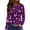 Purple #038, variant on Valentine Day Shirts Womens Love Heart Print Long Sleeve Plus Size Tops Crew Neck Casual Summer T Shirts Wine M