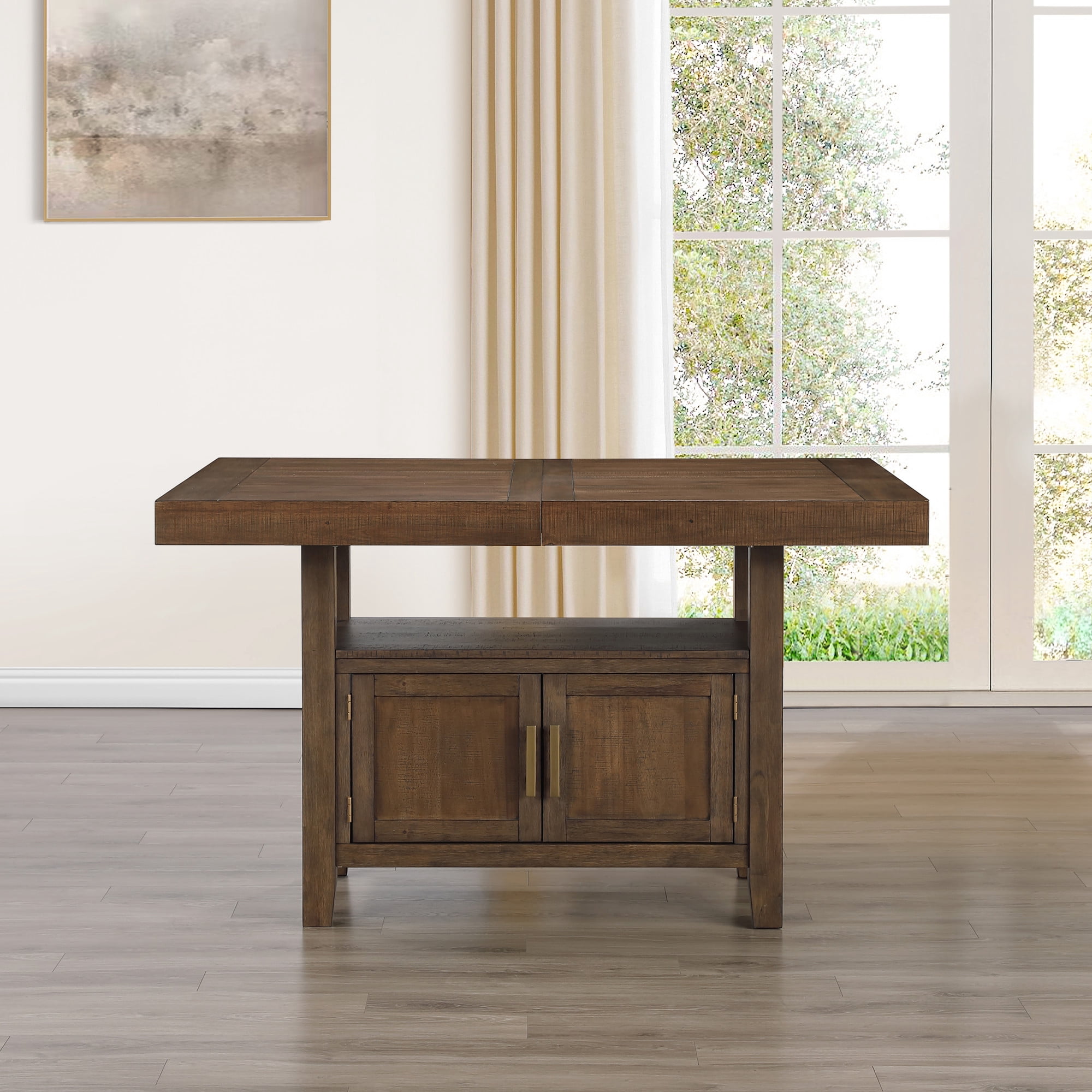 Steve Silver Garland Modern Counter Dining Table with 20-inch Leaf, Sand