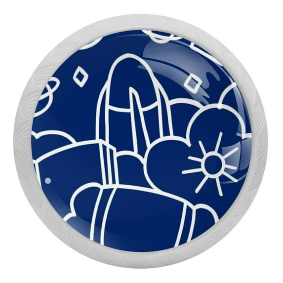 4PCS Round Universe Cabinet Fluorescence Knob Glowing in the Dark Furniture Drawer Pulls Handle with Screws