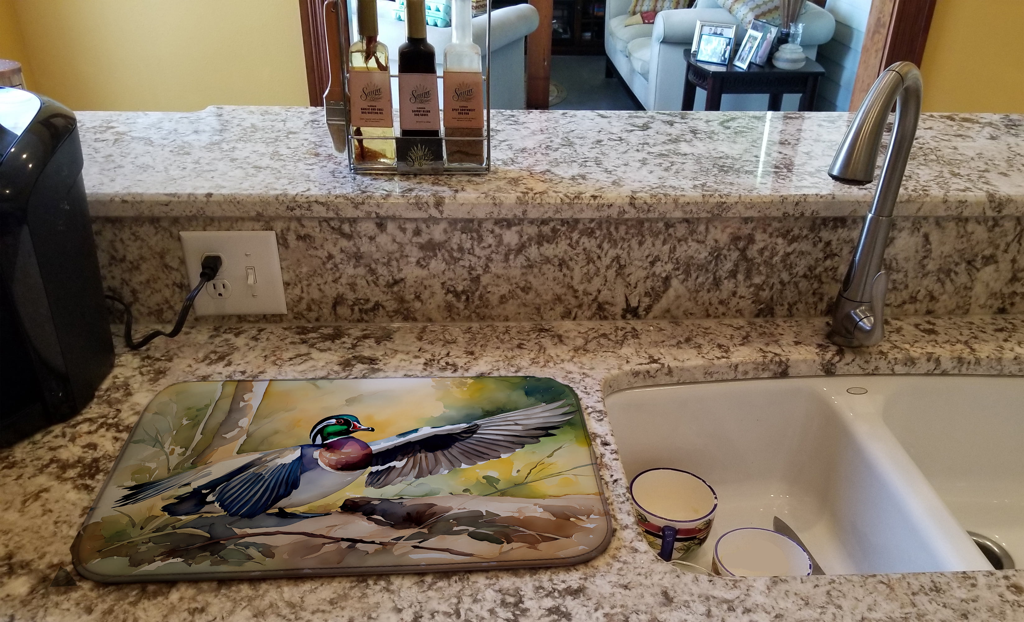 Carolines Treasures DAC3283DDM 21 x 14 in. Wood Duck Dish Drying Mat
