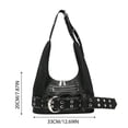 thumbnail image 3 of BotaniNest Shoulder Large Capacity Cool Girl Shoulder Adjustable Strap Belt Buckle Handbag Commute Travel Shopping Tote, 3 of 7