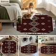 thumbnail image 5 of Round Rugs 6 Ft, Brown Boho Non Slip Area Rugs for Kitchen Bedroom Entryway, Vintage Ethnic Tribe Washable Carpet Runner Rug Floor Mats for Bedroom Home Decor Abstract Art, 5 of 9