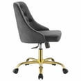 thumbnail image 2 of Modway Distinct Tufted Swivel Performance Velvet Office Chair in Gold Gray, 2 of 7