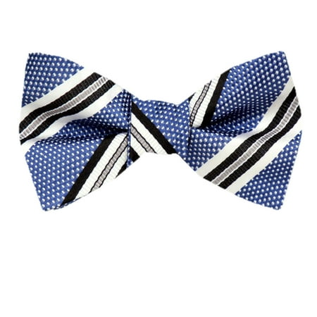 Circle Silk Tie - Mens Silk Stripe Self Tie Bow Tie