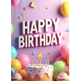 thumbnail image 4 of Colorful Happy Birthday Banner with Balloons Cupcakes and Cakes Decors Background Backdrop for Birthday Party Photography Props Celebrations Decorations, 4 of 4