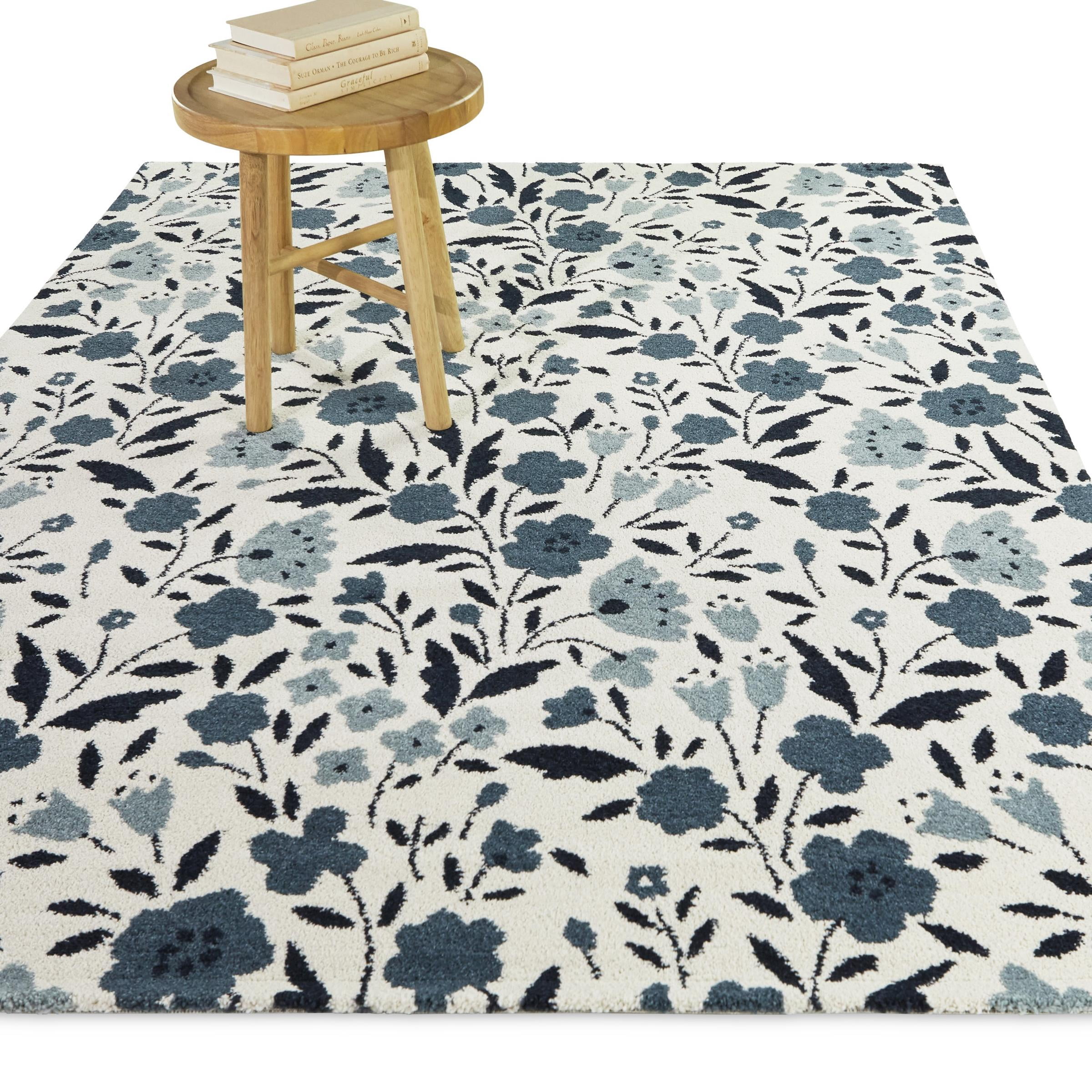 Balta Kelsey Classic Floral Print Area Rug 5'3" x 7' - Blue