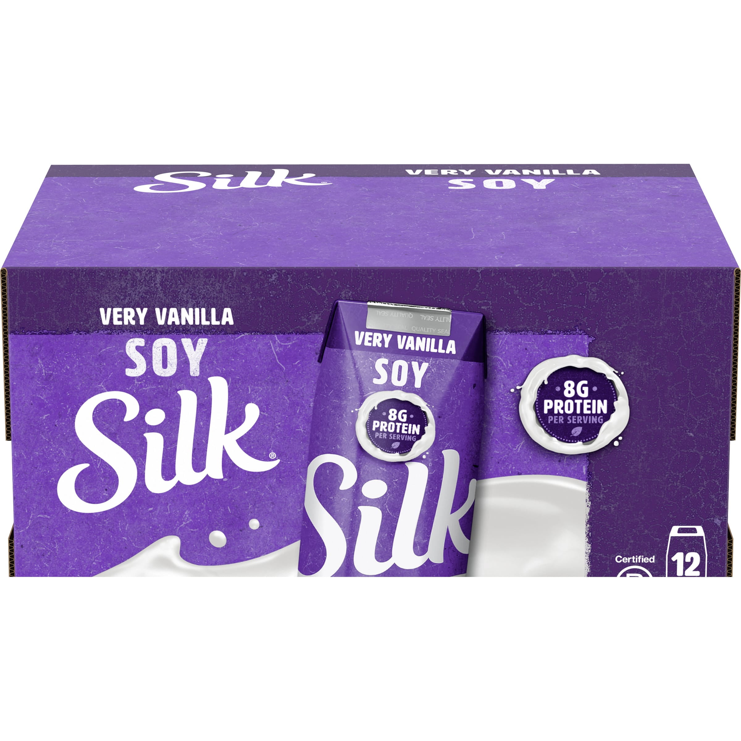 Silk ShelfStable Very Vanilla Soy Milk Singles, 8 Oz., 12 Count