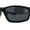 Shiny Black / Black, variant on Mens Lion Shield Emblem 90s Racer Rectangle Wrap Sunglasses Black Red
