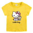 thumbnail image 3 of Hello Kitty nueva ropa para niños, Tops de algodón para niñas, pantalones cortos, traje de dos piezas, pantalones casuales de cinco puntos para niños + conjunto de Camiseta de cuello redondo, 3 of 5