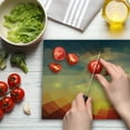 thumbnail image 3 of Abstract Cutting Board, Sunrise Sunbeams with Clear Sky Horizon Vector Image in Pixels Mosaic Art, Decorative Tempered Glass Cutting and Serving Board, Large Size, Multicolor, by Ambesonne, 3 of 5