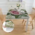 thumbnail image 2 of HAOXIT Rectangle Tablecloth Flower Table Cloth Table Cover Waterproof for Dinner Kitchen Picnic, Pink 40*40, 2 of 8