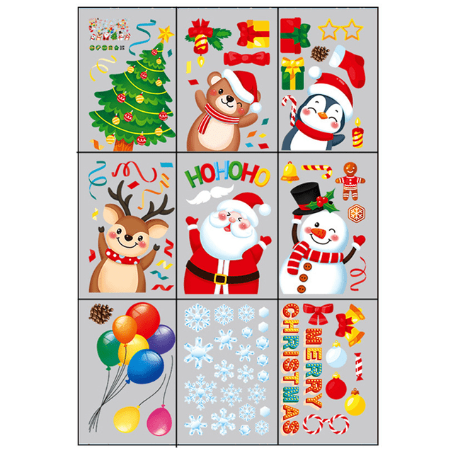 Christmas Snowflake Window Clings, Merry Christmas Window Clings for Party Decorations