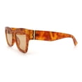 thumbnail image 6 of Womens Classic Understated Thick Horn Rim Designer Fashion Sunglasses Orange Tortoise - Beige, 6 of 7