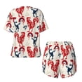 thumbnail image 5 of Picia Roosters Pajamas Sets for Women Soft Short-Sleeved Pjs with Lounge Shorts Two Piece Sleepwear-X-Large, 5 of 9