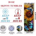 thumbnail image 2 of Sunflowers Butterfly 20 oz Skinny Tumbler Stainless Steel Slim Insulated Tumblers Straight Tumbler Cups Coffee Mug Thermal Travel Cup with Lid, Christmas Birthday Sunflower Gifts for Women Bestie, 2 of 7