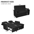 thumbnail image 2 of Liangfu Multifunctional Convertible Sofa Bed with Adjustable Backrest, Two Pillow,Linen Fabric & Storage Pockets, Pull out Chaise Ideal for Living Room/Bedroom/Study Black, 2 of 8