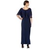 Alex Evenings Long Blouson Column Dress Navy