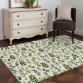 thumbnail image 5 of Green Leaves Area Rug 3x5 Washable Rug Non Slip Pastoral Rustic Botanical Plant Beige Large Area Rug Indoor Floor Carpet for Entryway Bedroom Kitchen Living Room Home Office Dining Room Nursery, 5 of 8