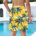 thumbnail image 6 of Kids Palm Tree Shorts Boys Tropical Beach Shorts with Drawstring Elastic Waist Quick Dry Play Shorts Size 120-170,Size 14-15T, 6 of 8