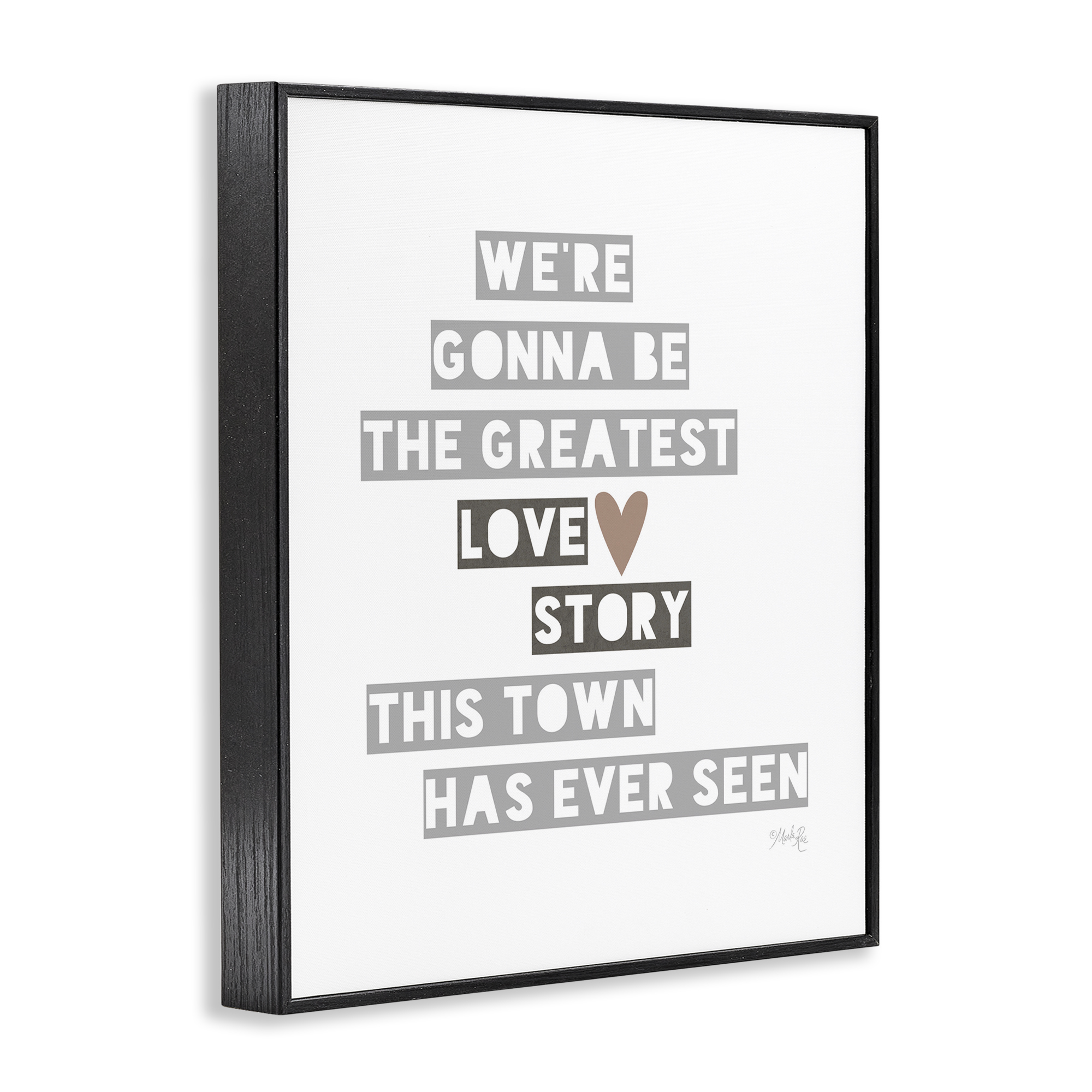Stupell Industries Greatest Love Story Typography Painting Black Framed Art Print Wall Art, 16 x 20