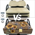 thumbnail image 5 of SEANATIVE Foldable Golf Cart Seat Cover, Easy to Carry, Portable Golf Cart Towel Blanket for 2-Person Seats, Fit for EZGO TXT/RXV, Club Car DS, Sunflower Daisy Butterfly Wood Grain, 5 of 7