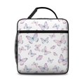 thumbnail image 2 of Butterfly and Pastel Pink Pattern Insulated Lunch Bag Teens,Lunch Box for Men Women for Work,Picnic or Travel,10.2x9.5x4.3 Inches,8 Can Capacity, 2 of 6