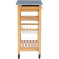 thumbnail image 4 of Pemberly Row Transitional Wood Kitchen Cart with Granite Top in Natural/Gray, 4 of 22