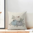 thumbnail image 3 of Fall Pillow Covers 18 x 18 Inch Set of 2 Watercolor White Blue Pumpkin Throw Pillows Decorative Outdoor Fall Thanksgiving Leaves Autumn Pillowcases Linen Cushion Cases for Home Bed Sofa Couch, 3 of 6