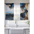 thumbnail image 6 of Navy Blue Semi Sheer Curtains 54 Inch Length 2 Panels Set, Abstract Color Block Vintage Modern Sheer Kitchen Curtain Privacy Voile Window Curtain for Living Room Bedroom Rod Pocket Drapes, 6 of 7