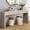 Natural, variant on YWEN Unique Retro Curved Console Table with 2 Hidden Handle Drawers, Vintage 59'' Long Accent Entryway Table Sofa Table for Entrance Dinning Room Living Room