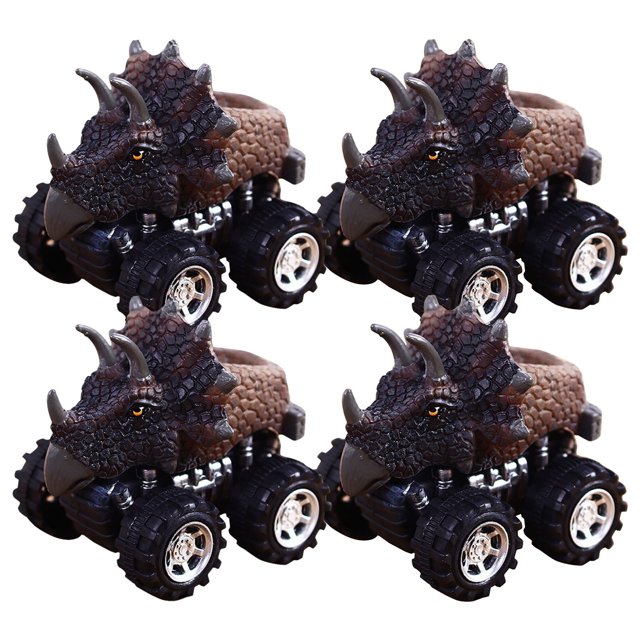 Dvkptbk Children's Day Gift Toy Dinosaur Model Mini Toy Car Back Of The Car Gift 4PCS
