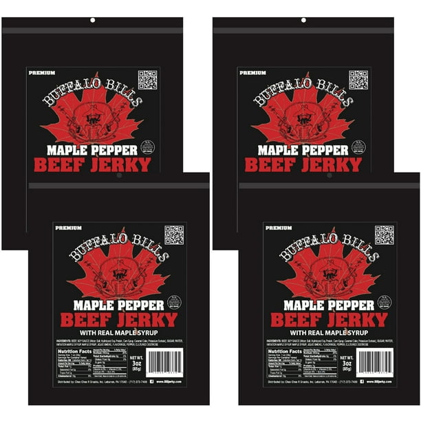 Buffalo Bills 3oz Premium Maple Pepper Beef Jerky 4Pack (beef jerky