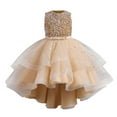 thumbnail image 2 of XXWXYD Girls Sequins Puffy Yarn Trailing Dress Princess Gown for Piano Performance, Formal Par𝗍y Long Gown with Sparkly, Elegant Special Ocasion, 2 of 7