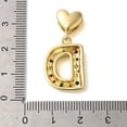 thumbnail image 3 of Rack Plating Brass Micro Pave Clear Cubic Zirconia Perdants Long-Lasting Plated 18K Gold Plated Letter D 31mm Pendant 21x15x4mm Hole 6x3mm, 3 of 3