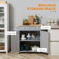 thumbnail image 4 of HOMCOM Rolling Kitchen Island with Storage, Kitchen Cart with Wood Top, 4 of 10