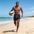 thumbnail image 5 of Boyscolos Mens Board Shorts Swimwear Summer Beach Swim Drawstring Shorts Surfing Sport Bathing Suit Athletic Gym Shorts Black M, 5 of 7