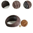 thumbnail image 6 of balikha Cat Basket Bed Cat House Imitation Rattan Kitten Sleeping Bed All Seasons with Removable Cushion Round Small Dog Bed Cat Nest dark brown, 6 of 9