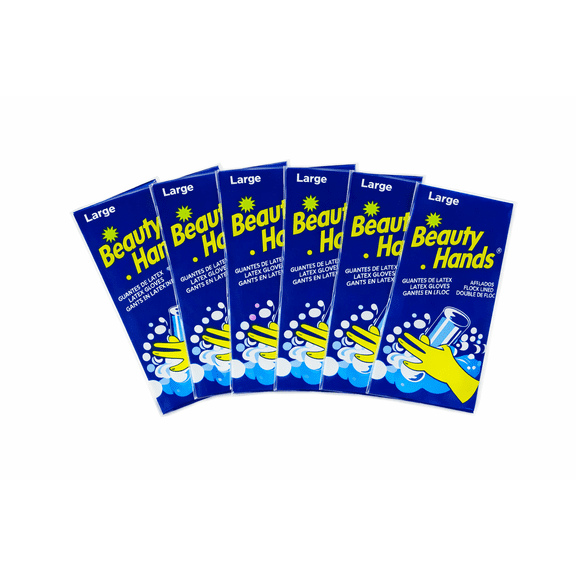 6-Pair Large Yellow Latex Dishwashing Gloves