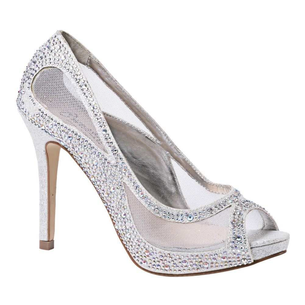 Bridal shoes Purple and silver glitter high heels Sizes 5.5-11 Glitter high heels