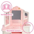 thumbnail image 2 of Teamson Kids Play Vanity Set Wooden Dressing Table with Mirror & Stool Pink/Twinkle Stars, 2 of 10