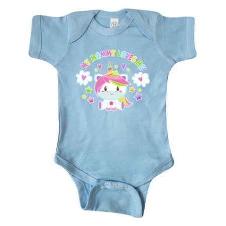 

Inktastic My Mommy Loves Me with Cute Rainbow Unicorn Gift Baby Boy or Baby Girl Bodysuit