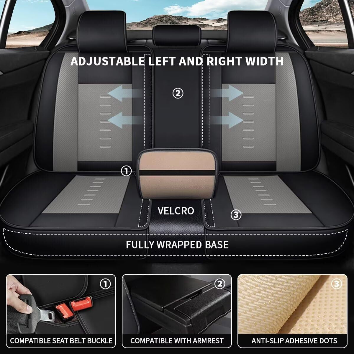 Custom Fit Car Seat Covers For Ford Ranger 1999-2024 - Waterproof Leather Seat Protectors (5 Seats, Black)