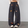 thumbnail image 4 of GEWSEY Wide Leg Baggy Sweatpants for Women Men Dachshund Embroidery Drawstring Sweat Pants Trendy Athletic Pants Clothes (Dark Gray, XL), 4 of 7