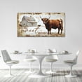 thumbnail image 4 of HFDF Large Highland Cow Wall Art Farmhouse Cow Home Sweet Home Pictures Wall Decor Country Cattle Family Canvas Painting Print Home Modern Artwork for Living Room Bedroom Office 20x16inch Framed, 4 of 7