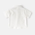 thumbnail image 4 of Splozh Boys' Fashion Toddler Baby Boys T-Shirt Summer Fall Lapel Button Comfy Cotton Shirts Short Sleeve Tops White,3-4 Years, 4 of 4