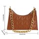 thumbnail image 3 of Bolso bandolera para mujer Bolso informal con textura de cadena acolchada para mujer (marrón), 3 of 7