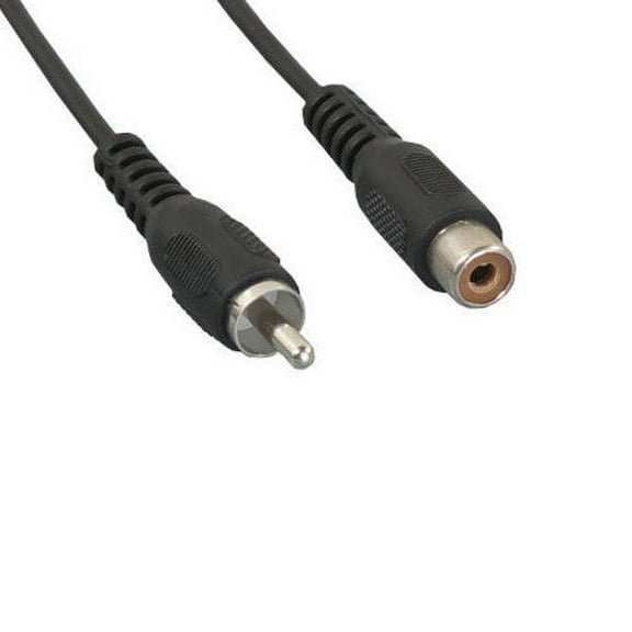 Kentek 12 Feet FT RCA standard composite video extension cable cord connector male to female M/F black